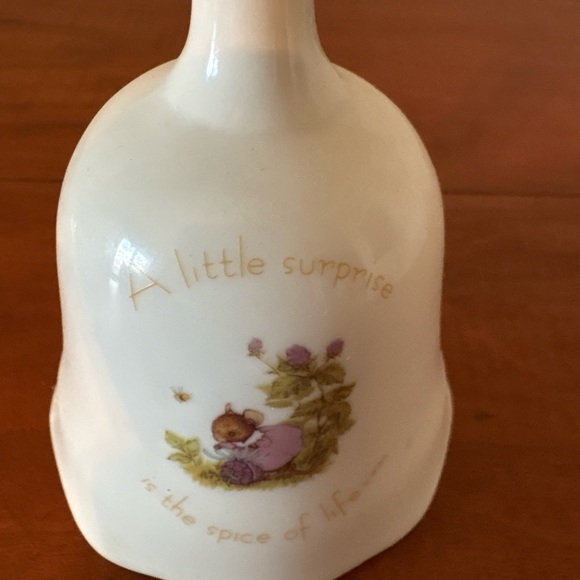 Vintage Porcelain Bell “A Little Surprise” Gold Handle Baby Nursery Decor - Picture 2 of 4